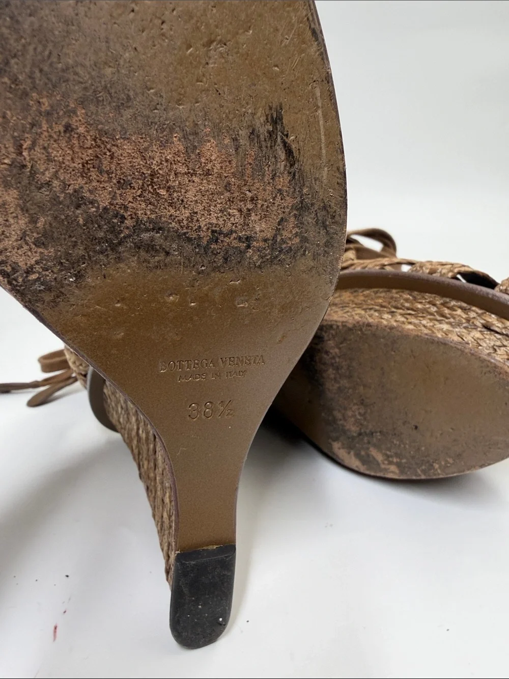 Bottega Veneta Braided Wedge Sandals - Brown
